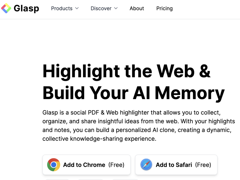 glasp logo and dashboard